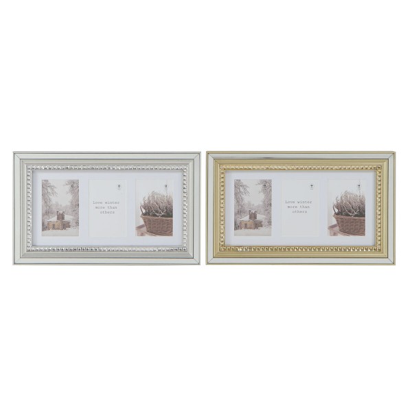 Κορνίζα DKD Home Decor Luxury Κρυστάλλινο Ασημί Χρυσό PS Παραδοσιακά (46,5 x 2 x 28,5 cm) (x2)