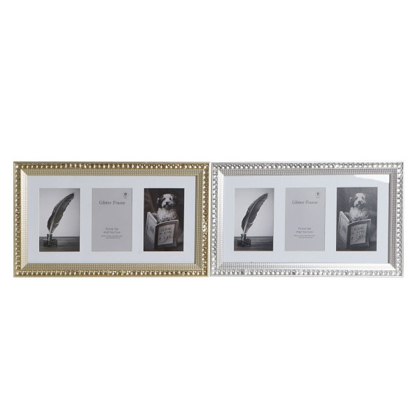 Κορνίζα DKD Home Decor Κρυστάλλινο Ασημί Χρυσό Φωτεινά PS Παραδοσιακά (43 x 1,5 x 25 cm) (x2) (12 Μονάδες)