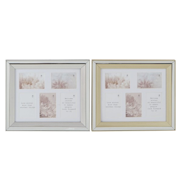Κορνίζα DKD Home Decor Κρυστάλλινο Ασημί Χρυσό Αλουμίνιο PS Παραδοσιακά (47 x 2 x 40 cm) (x2)