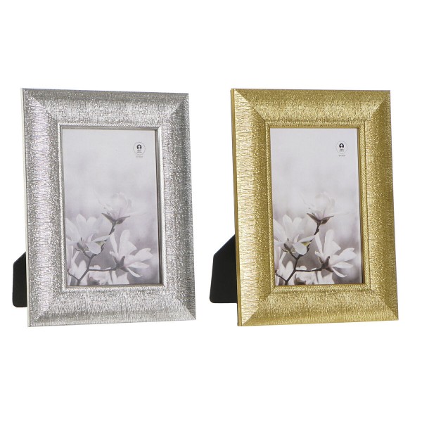 Κορνίζα DKD Home Decor Ασημί Χρυσό PS (16,5 x 2 x 21,5 cm) (x2)