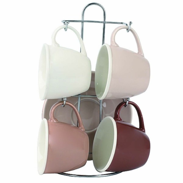 Σετ Κούπες Καφέ DKD Home Decor Μπεζ Καφέ Πορσελάνη Bone China (210 ml)