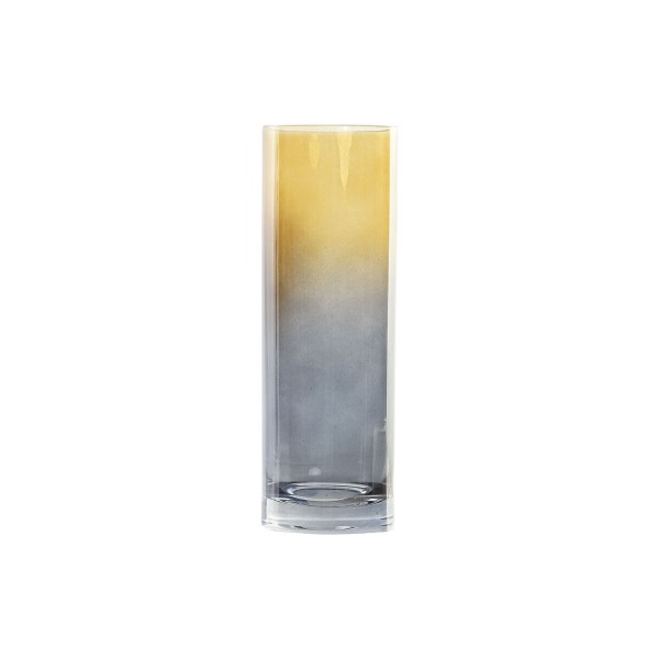 Βάζο DKD Home Decor Γκρι Κίτρινο Κρυστάλλινο Δίχρωμα (6 x 6 x 18 cm)