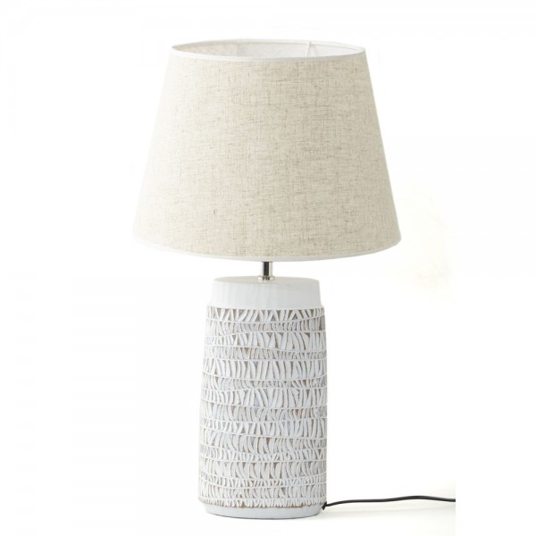 Επιτραπέζιο Φωτιστικό DKD Home Decor Λευκό λινό Ρητίνη (35 x 35 x 58 cm)