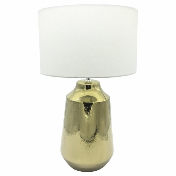 Επιτραπέζιο Φωτιστικό DKD Home Decor Χρυσό πολυεστέρας Λευκό Πήλινα (32 x 32 x 51 cm)