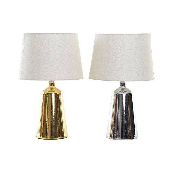 Επιτραπέζιο Φωτιστικό DKD Home Decor Ασημί Μπεζ Χρυσό 220 V 50 W (30 x 30 x 47,5 cm) (x2)