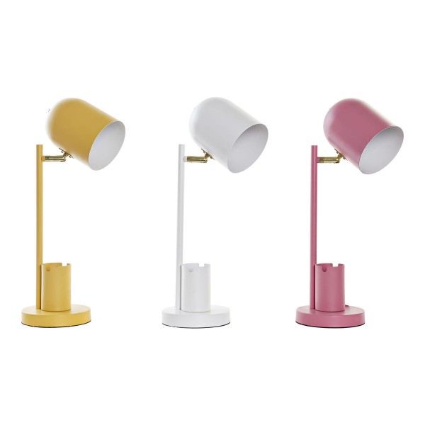 Επιτραπέζιο Φωτιστικό DKD Home Decor Ροζ Λευκό Κίτρινο 220 V 50 W (15 x 23 x 45 cm) (3 Μονάδες)