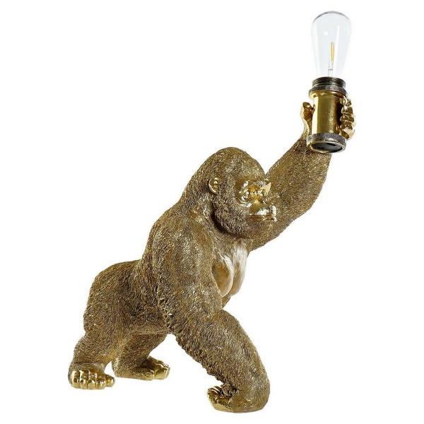 Επιτραπέζιο Φωτιστικό DKD Home Decor Ρητίνη 220 V Χρυσό 50 W Γορίλας (39 x 31.5 x 48 cm)