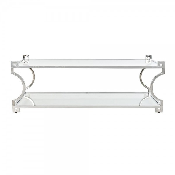 Τραπεζάκι Καφέ DKD Home Decor Κρυστάλλινο Ανοξείδωτο ατσάλι (130 x 60 x 45 cm)