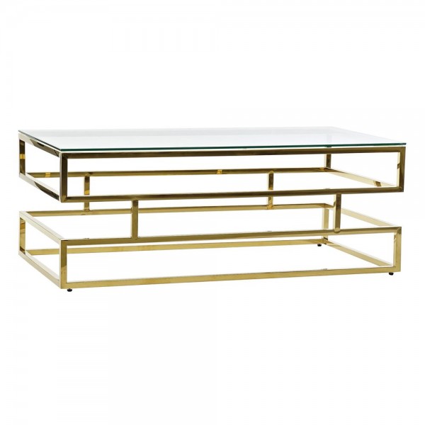 Τραπεζάκι Καφέ DKD Home Decor Κρυστάλλινο Ανοξείδωτο ατσάλι (120 x 60 x 45 cm)