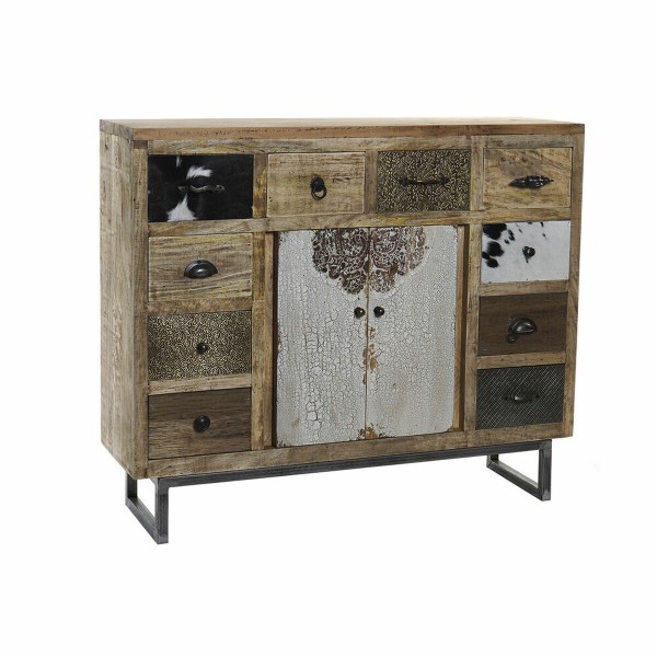 Σκευοθήκη DKD Home Decor Δέρμα Ορείχαλκος Ξύλο από Μάνγκο (108 x 31 x 91 cm)