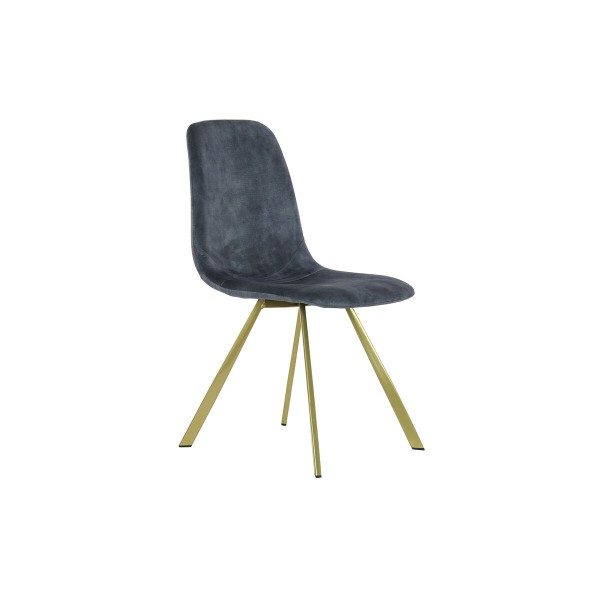 Καρέκλα Τραπεζαρίας DKD Home Decor Μπλε Χρυσό Μέταλλο πολυεστέρας (45 x 50 x 85 cm)