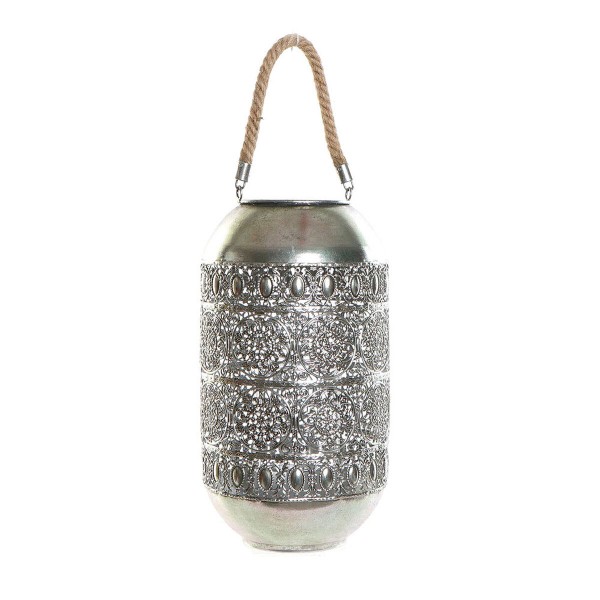 Κηροπήγιο DKD Home Decor Ασημί Μέταλλο Σχοινί (20 x 20 x 39 cm)