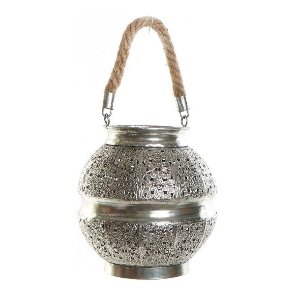 Κηροπήγιο DKD Home Decor Ασημί Μέταλλο Σχοινί (17 x 17 x 19 cm)