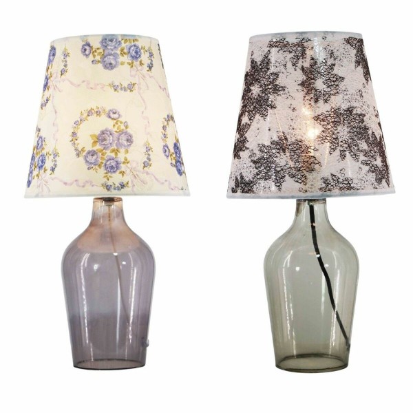Επιτραπέζιο Φωτιστικό DKD Home Decor Κρυστάλλινο πολυεστέρας Blomster (2 pcs) (23 x 23 x 45 cm)