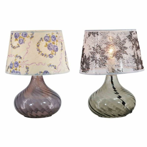 Επιτραπέζιο Φωτιστικό DKD Home Decor Κρυστάλλινο πολυεστέρας Blomster (25 x 25 x 32 cm) (2 pcs)