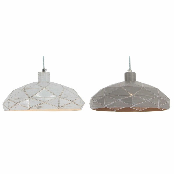 Φωτιστικό Οροφής DKD Home Decor Γκρι Μέταλλο Λευκό (32 x 32 x 11 cm) (2 pcs)