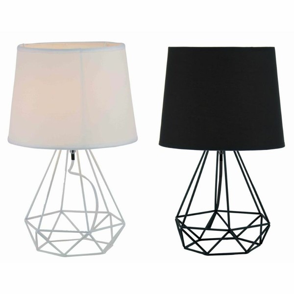 Επιτραπέζιο Φωτιστικό DKD Home Decor Μαύρο Μέταλλο πολυεστέρας Λευκό (25 x 25 x 40 cm) (2 pcs)