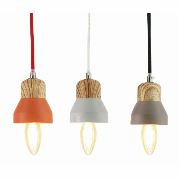 Φωτιστικό Οροφής DKD Home Decor S3021029 25W Κόκκινο Μέταλλο Τσιμέντο Ανοιχτό Γκρι 220 V (8 x 8 x 10 cm)