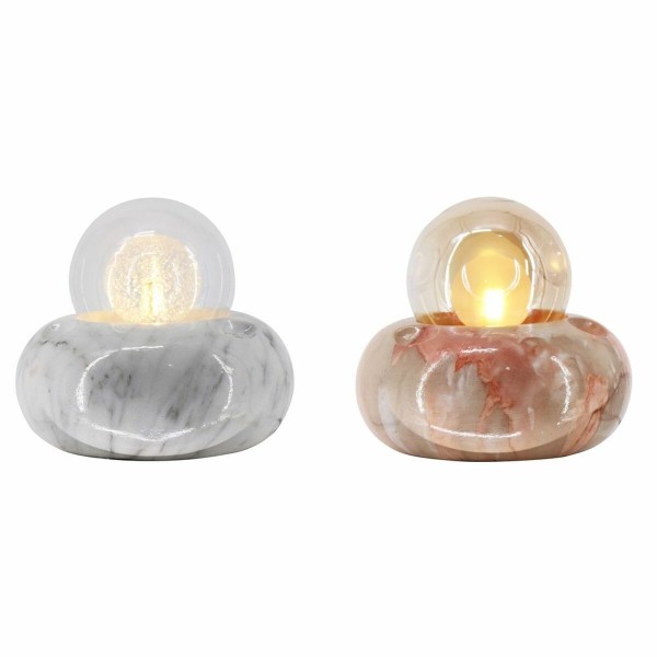 Επιτραπέζιο Φωτιστικό DKD Home Decor S3021031 Πορτοκαλί Λευκό Μάρμαρο 220 V Σύγχρονη (x2) (20 x 20 x 19 cm)
