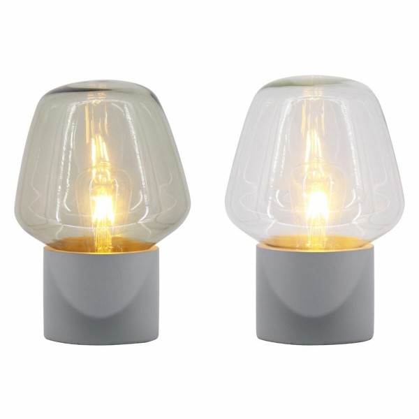 Επιτραπέζιο Φωτιστικό DKD Home Decor S3021035 25W Σκούρο γκρίζο Ανοιχτό Γκρι 220 V (20 x 20 x 29 cm) (x2)
