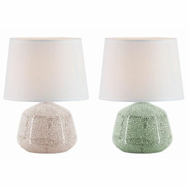 Επιτραπέζιο Φωτιστικό DKD Home Decor Κεραμικά Γκρι πολυεστέρας Πράσινο (21 x 21 x 29 cm) (2 pcs)