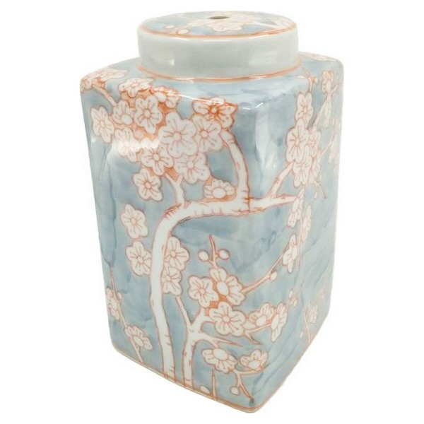 Βάζο DKD Home Decor Πορσελάνη Μπλε Πορτοκαλί (15.5 x 15.5 x 21.5 cm)