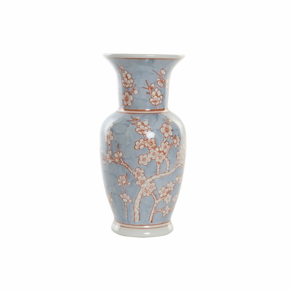 Βάζο DKD Home Decor Πορσελάνη Μπλε Πορτοκαλί Ανατολικó (24 x 24 x 46 cm)