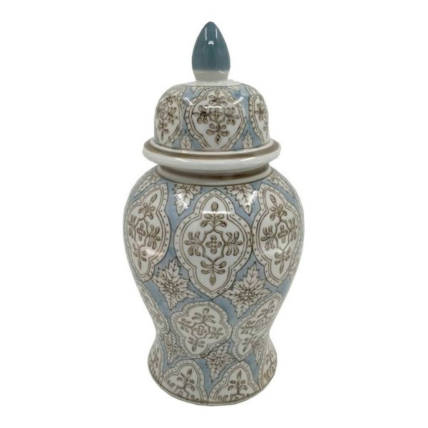Βάζο DKD Home Decor Πορσελάνη Μπεζ Μπλε Άραβας (18 x 18 x 30 cm)