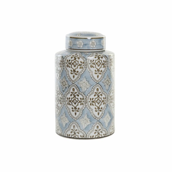 Βάζο DKD Home Decor Πορσελάνη Μπεζ Μπλε Άραβας (18 x 18 x 30 cm)