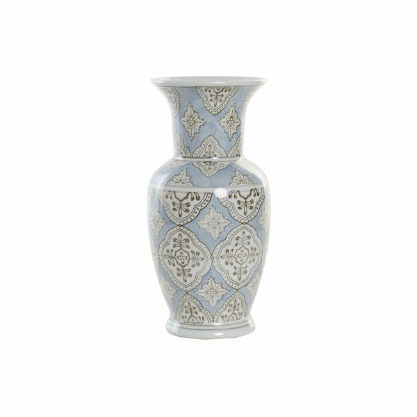 Βάζο DKD Home Decor Πορσελάνη Μπεζ Μπλε Άραβας (15 x 15 x 30 cm)