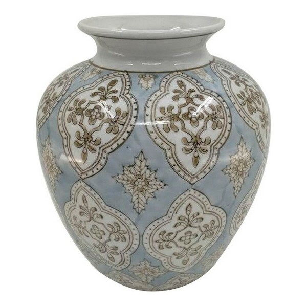 Βάζο DKD Home Decor Πορσελάνη Μπεζ Μπλε Άραβας (22 x 22 x 25 cm)