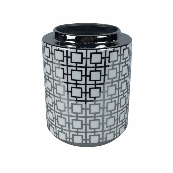 Βάζο DKD Home Decor Πορσελάνη Ασημί Ανατολικó (15 x 15 x 19 cm)