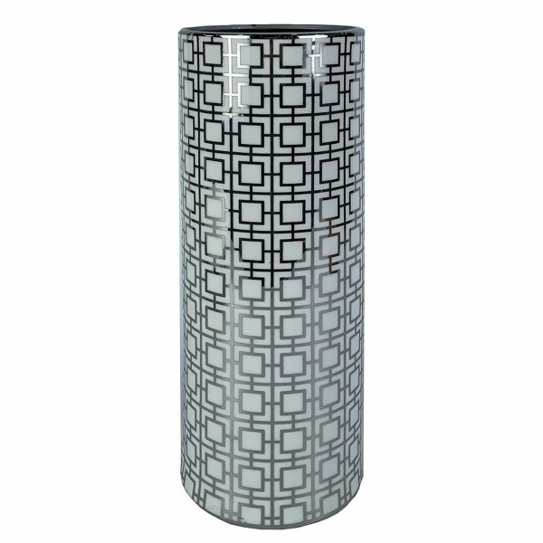 Βάζο DKD Home Decor Πορσελάνη Ασημί Λευκό Ανατολικó (13 x 13 x 36 cm)
