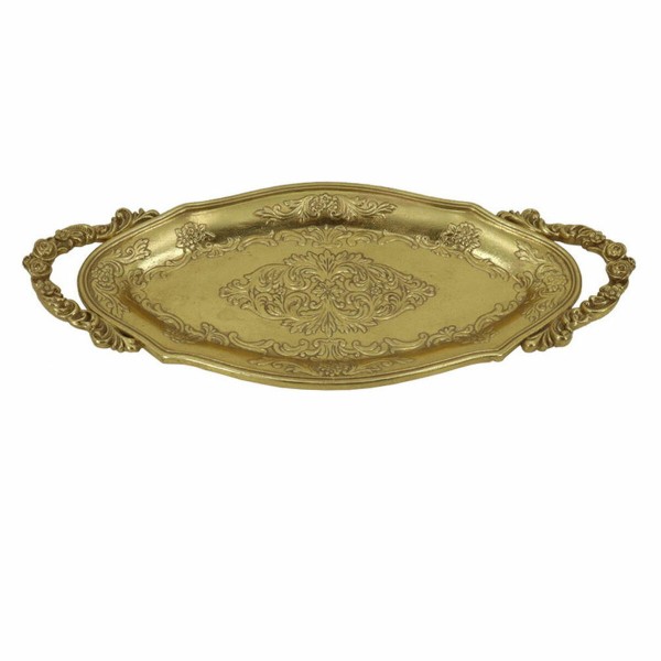 Δίσκος DKD Home Decor Χρυσό Ρητίνη (42.3 x 18 x 4.8 cm)