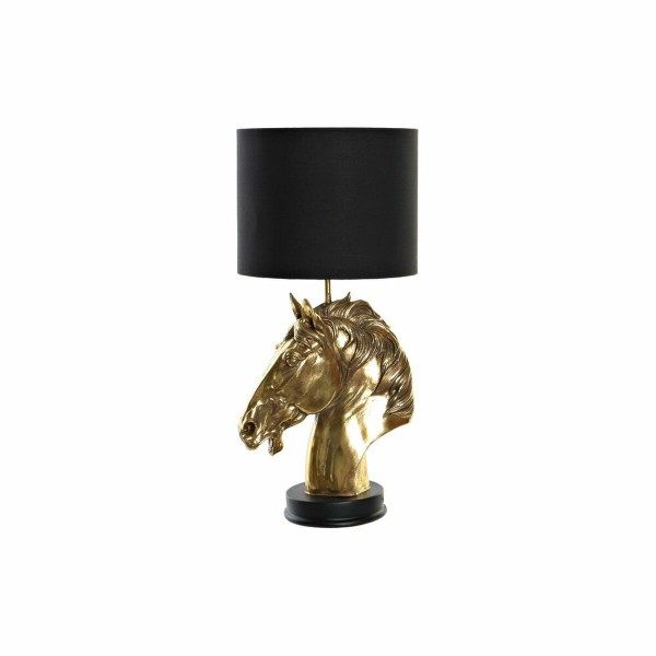 Επιτραπέζιο Φωτιστικό DKD Home Decor Άλογο Μαύρο Χρυσό πολυεστέρας Ρητίνη 220 V 60 W (25 x 14.5 x 41 cm)