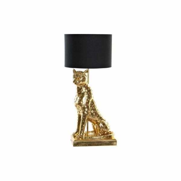 Επιτραπέζιο Φωτιστικό DKD Home Decor Μαύρο Χρυσό πολυεστέρας Λεοπαρδαλί Ρητίνη (30 x 30.5 x 71 cm)