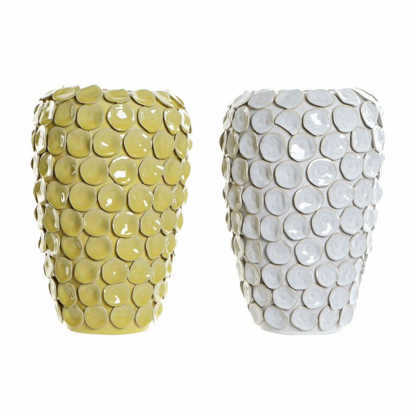 Βάζο DKD Home Decor Ώχρα Πήλινα Σύγχρονη (23 x 23 x 34.5 cm) (2 pcs)
