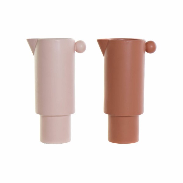 Βάζο DKD Home Decor Πορσελάνη Ροζ τερακότα (16 x 11 x 30 cm) (2 pcs)