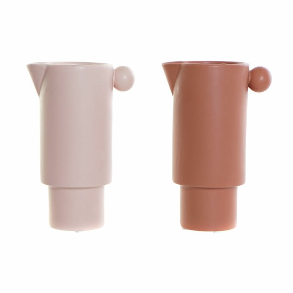 Βάζο DKD Home Decor Πορσελάνη Ροζ τερακότα (13 x 9 x 21 cm) (2 pcs)