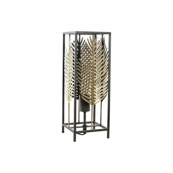 Επιτραπέζιο Φωτιστικό DKD Home Decor Φύλλο Μαύρο Χρυσό Μέταλλο (14 x 14 x 40 cm)