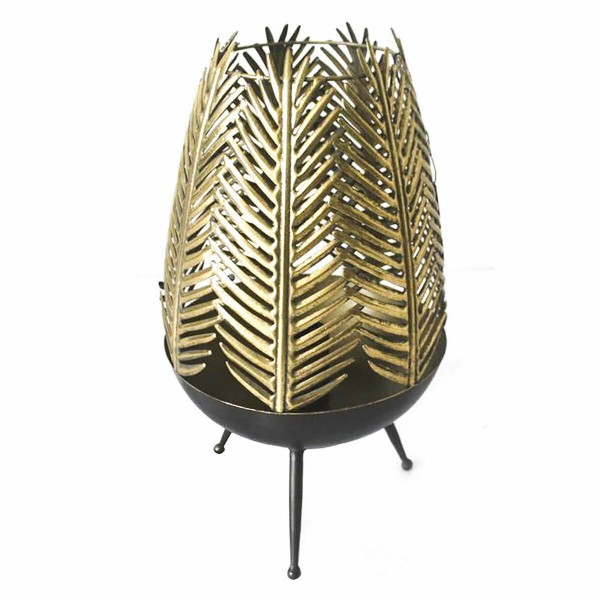 Επιτραπέζιο Φωτιστικό DKD Home Decor Φύλλα Χρυσό Μέταλλο (25 x 25 x 42 cm)