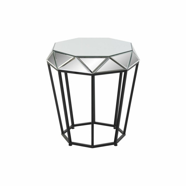 Βοηθητικό Τραπέζι DKD Home Decor Καθρέφτης Μαύρο Μέταλλο Σύγχρονη (50 x 50 x 55 cm)