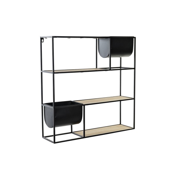 Ράφια DKD Home Decor Φυσικό Μαύρο Μέταλλο 3 Ράφια Ξύλο MDF (60 x 15 x 60 cm)