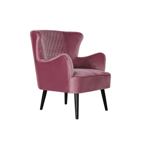 Κάθισμα DKD Home Decor Μαύρο Ροζ πολυεστέρας (76 x 76 x 82 cm)