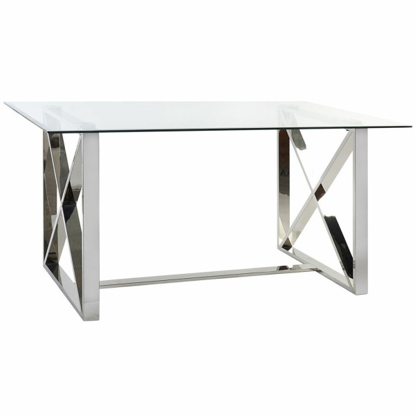 Τραπεζαρία DKD Home Decor Κρυστάλλινο Ασημί Διαφανές Χάλυβας (170 x 90 x 75 cm)