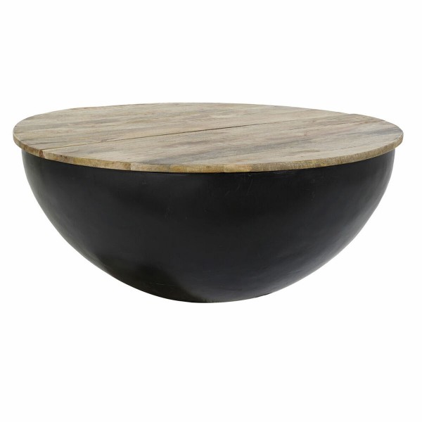 Βοηθητικό Τραπέζι DKD Home Decor Μαύρο Μέταλλο Ξύλο από Μάνγκο (90 x 90 x 37 cm)