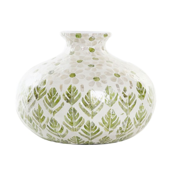 Βάζο DKD Home Decor Βάζο Πράσινο Από φίλντισι Διακοσμητική κανάτα Τροπικό (34 x 34 x 26 cm)