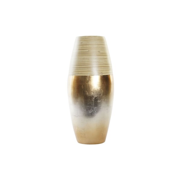 Βάζο DKD Home Decor Φυσικό Ασημί Χρυσό Από φίλντισι Διακοσμητική κανάτα Τροπικό Φύλλο φυτού (20 x 20 x 46 cm)