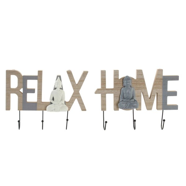 Κρεμάστρα τοίχου DKD Home Decor Μέταλλο Ξύλο Ανατολικó (28 x 4 x 21 cm) (x2)