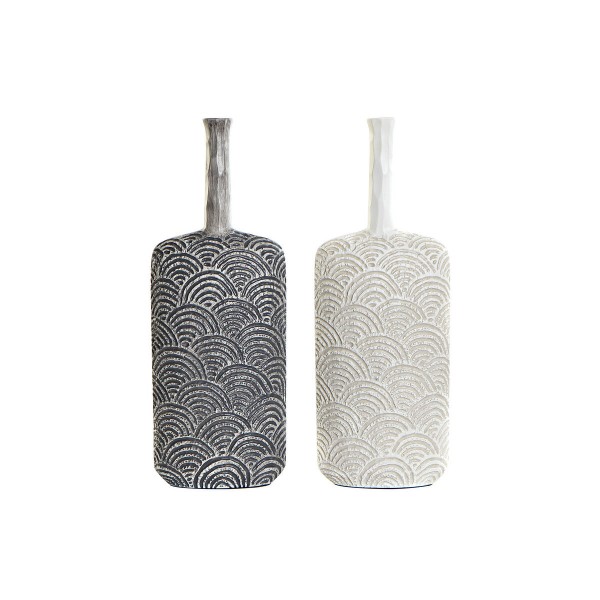 Βάζο DKD Home Decor Γκρι Μπεζ Ρητίνη Ανατολικó (15 x 7 x 41,5 cm) (x2)